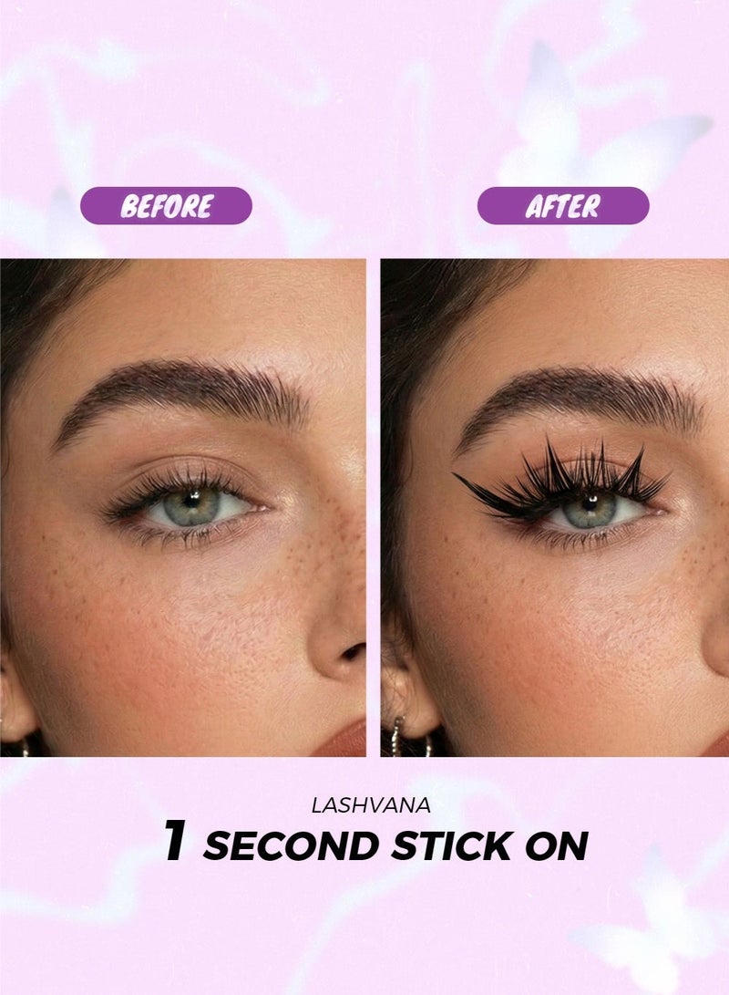 lashvana 80Pcs Self Adhesive False Eyelashes Clusters Kit,10 rows European-style false eyelashes Lashes Kit with Tweezers for Beginners, Press On Glueless Individual Lashes DIY Eyelashes. - Image 5